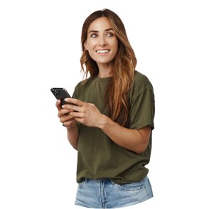 Woman sending a text message on her phone