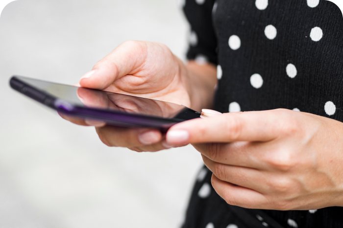 Person reviewing an offer on a smartphone